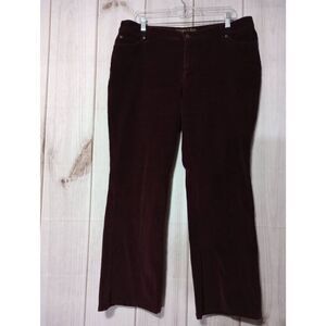 St Johns Bay Pants Ladies 14 Petite Corduroy Bootcut‎ Maroon